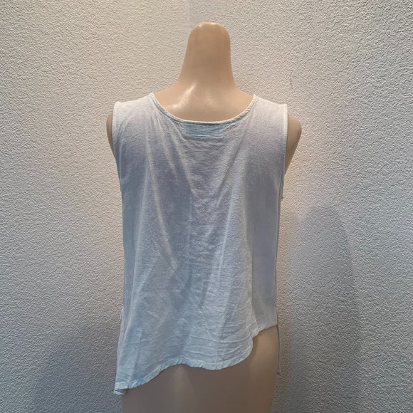 2 piece sleeveless skirt set white linen sz small - Picture 4 of 13